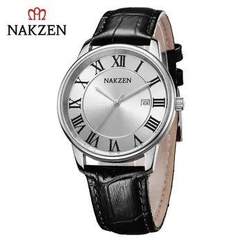 New NAKZEN Top Brand Luxury Fashion Mens Watches  Big Dia Stainless Steel Quartz Watch Men Sport Male Clock Relogio Masculino