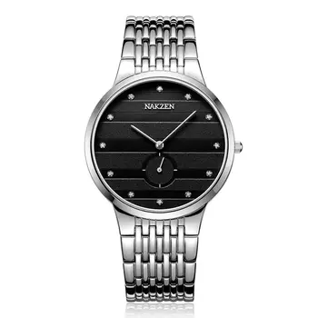 NAKZEN Diamond Men Watch Luxury Brand Sapphire Watches Mens Stainless Steel Black Gold Wristwatch Male Clock Relogio Masculino