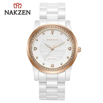 NAKZEN New Design Women Watches Elegant Ceramics Reloj Mujer Japanese Quartz Movement Clock for Ladies Luxury Relogio Feminino