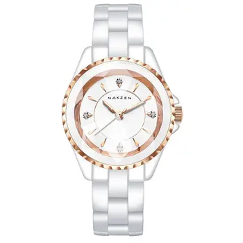 NAKZEN Ladies Ceramic Quartz Watch Women New Fashion Analog Waterproof Diamond Wristwatches For Gifts Clock Relojes Mujer
