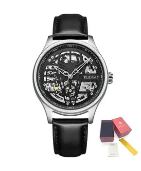 RUIMAS Mens Watches Leather Sports Watches Men's Army Military Wrist Watch Automatic Mechanical Male Clock Reloj Hombre 6787