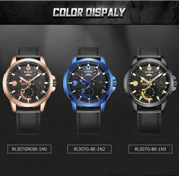 RUIMAS Watches Men's Casual Sport Watches Luxury Military Quartz Wrist Watch Chronograph ​Waterproof Man Clock Montre Homme 307