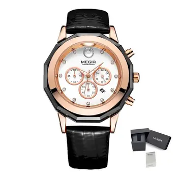 MEGIR Luxury Brand Women Bracelet Watches Ladies Fashion Quartz Sport Wristwatch Leather Dress Clock Chronograph Reloj Hombre