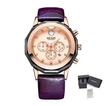 MEGIR Luxury Brand Women Bracelet Watches Ladies Fashion Quartz Sport Wristwatch Leather Dress Clock Chronograph Reloj Hombre
