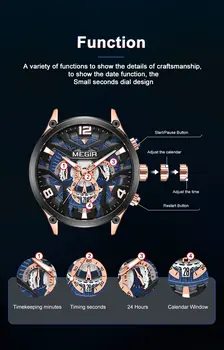 MEGIR Chronograph Men Watch Brand Luxury Military Watches Silicone Luminous Waterproof Date Man Wristwatch Sport Reloj Hombre