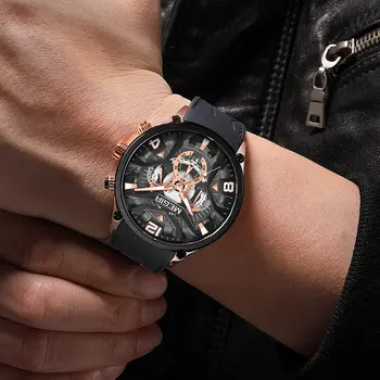 MEGIR Chronograph Men Watch Brand Luxury Military Watches Silicone Luminous Waterproof Date Man Wristwatch Sport Reloj Hombre