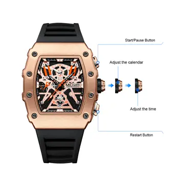 MEGIR Luxury Outdoor Sport Wristwatch for Mens Silicone Waterproof Watches Quartz Wrist Watch Male Clock Military Watch 2218