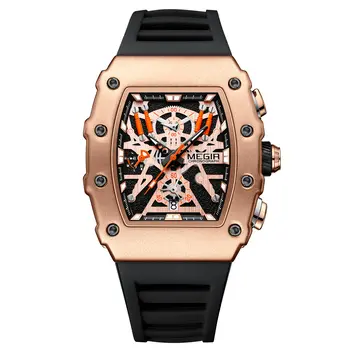 MEGIR Luxury Outdoor Sport Wristwatch for Mens Silicone Waterproof Watches Quartz Wrist Watch Male Clock Military Watch 2218