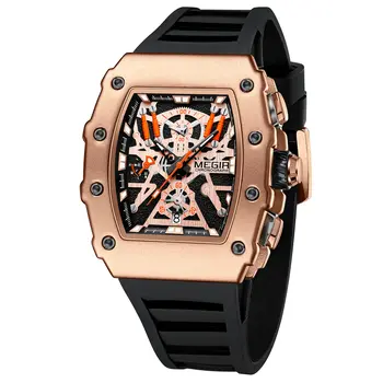 MEGIR Luxury Outdoor Sport Wristwatch for Mens Silicone Waterproof Watches Quartz Wrist Watch Male Clock Military Watch 2218