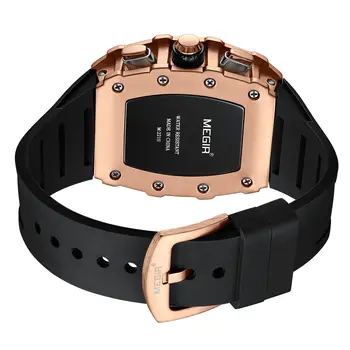 MEGIR Luxury Outdoor Sport Wristwatch for Mens Silicone Waterproof Watches Quartz Wrist Watch Male Clock Military Watch 2218