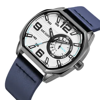 MEGIR Fashion Mens Watches Top Luxury Sport Military Watch Calendar Luminous Quartz Casual Man Wristwatch Clock Montre Homme