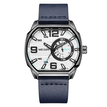 MEGIR Fashion Mens Watches Top Luxury Sport Military Watch Calendar Luminous Quartz Casual Man Wristwatch Clock Montre Homme