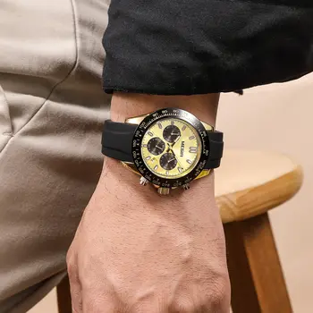 MEGIR Sports Mens Watches Top Brand Men Luxury Military Quartz Watch Silicone Luminous Chronograph Man Clock Wrist Watch 8104