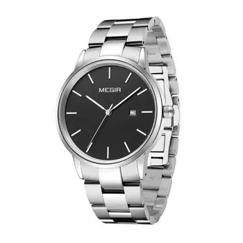 MEGIR Quartz Watch for Men Top Brand Luxury Steel Band Wristwatches Business Casual Date Clock Waterproof Relogio Masculino