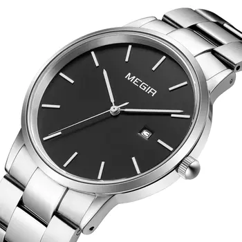 MEGIR Quartz Watch for Men Top Brand Luxury Steel Band Wristwatches Business Casual Date Clock Waterproof Relogio Masculino