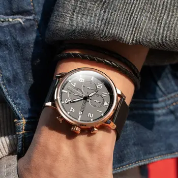 MEGIR Luxury Watches for Mens Casual Business Quartz Wrist Watch Calendar Date Man Clock Chronograph Relogio Masculino 2157