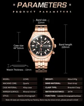 MEGIR Fashion Men Watches Luxury Business Wristwatch Stainless Steel Quartz Watch Calendar Luminous Man Clock Relogio Masculino