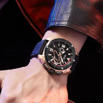 MEGIR Mens Watches Top Brand Luxury Silicone Sports Military Watch Waterproof Quartz Clock Men Chronograph Man Wristwatch 2147