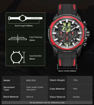 MEGIR New Sport Watch for Luxury Silicone Quartz Casual Wristwatch Waterproof Military Wrist Watch Man Clock Reloj Hombre 2133