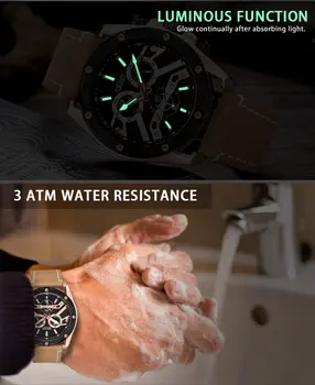 MEGIR Luxury Watch Men Military Sports Watches Leather Quartz Casual Chronograph Man WristWatch? Waterproof Date Clock 2120