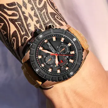 MEGIR Watches Luxury Sport Military Watch for Mens Fashion Casual Quartz Wristwatch Luminous Clock Man Chronograph Reloj Hombre