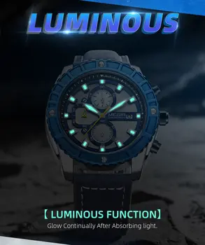 MEGIR Watches Luxury Sport Military Watch for Mens Fashion Casual Quartz Wristwatch Luminous Clock Man Chronograph Reloj Hombre