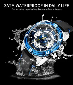 MEGIR Luxury Casual Watches for Men Fashion Leather Sports Military Wristwatch Calendar Luminous Quartz Man Clock Montre Homme