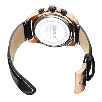 MEGIR Luxury Casual Watches for Men Fashion Leather Sports Military Wristwatch Calendar Luminous Quartz Man Clock Montre Homme