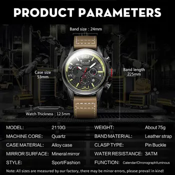 MEGIR Fashion Mens Watches Top Brand Luxury Sports Chronograph Quartz Wrist Watch Men Business Wristwatch Relogio Masculino 2110