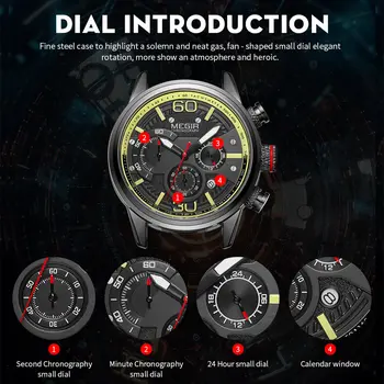MEGIR Fashion Mens Watches Top Brand Luxury Sports Chronograph Quartz Wrist Watch Men Business Wristwatch Relogio Masculino 2110