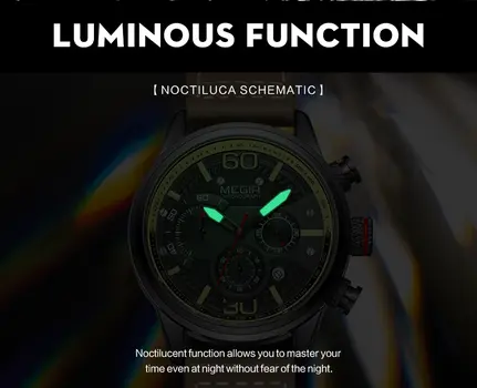 MEGIR Fashion Mens Watches Top Brand Luxury Sports Chronograph Quartz Wrist Watch Men Business Wristwatch Relogio Masculino 2110