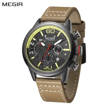 MEGIR Fashion Mens Watches Top Brand Luxury Sports Chronograph Quartz Wrist Watch Men Business Wristwatch Relogio Masculino 2110