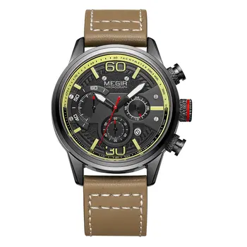MEGIR Fashion Mens Watches Top Brand Luxury Sports Chronograph Quartz Wrist Watch Men Business Wristwatch Relogio Masculino 2110