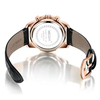 MEGIR Sport Watches for Men Fashion Luxury Military Quartz Wristwatch Leather Waterproof Man Chronograph Clock Relogio Masculino