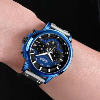 MEGIR Fashion Military Watches for Men Luxury Quartz Sport Wrist Watch Calendar Luminous Waterproof Man Clock Chronograph 2080