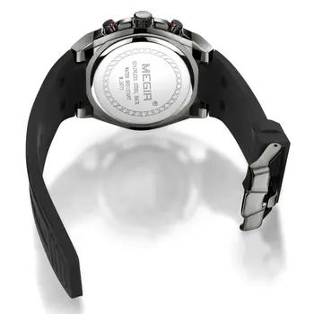 MEGIR Mens Watches Silicone Quartz Wrist Watch Chronograph Fashion Sport Business Wristwatch Luminous Male Clock Montre Homme