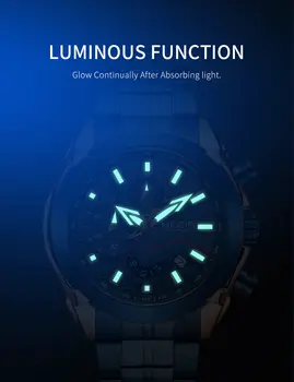 MEGIR Fashion Men Watches Luxury Business Watch for Men Stainless Steel Quartz Wrist Watch Calendar Date Clock Reloj Hombre 2065