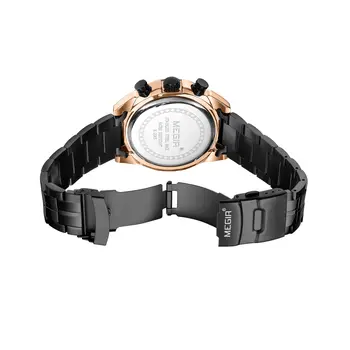 MEGIR Fashion Men Watches Luxury Business Watch for Men Stainless Steel Quartz Wrist Watch Calendar Date Clock Reloj Hombre 2065
