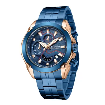 MEGIR Fashion Men Watches Luxury Business Watch for Men Stainless Steel Quartz Wrist Watch Calendar Date Clock Reloj Hombre 2065