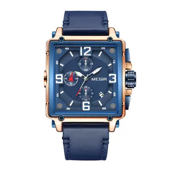 MEGIR Men Watch Top Brand Luxury Chronograph Quartz Watches Clock Men Leather Sport Army Military Wrist Watch Relogio Masculino