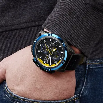 MEGIR Luxury Men's Watch Top Brand Fashion Sports Military Watches for Men Waterproof Quartz Wristwatch Leather Clock Man 2062