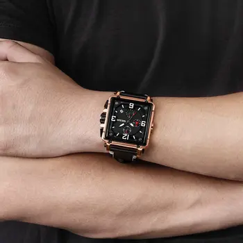 MEGIR Men Watch Top Brand Luxury Chronograph Quartz Watches Clock Men Leather Sport Army Military Wrist Watch Relogio Masculino