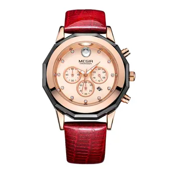 MEGIR Luxury Brand Women Bracelet Watches Ladies Fashion Quartz Sport Wristwatch Leather Dress Clock Chronograph Reloj Hombre