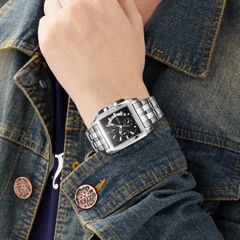 MEGIR Original Luxury Men Watch Stainless Steel Mens Quartz Wrist Watches Business Big Dial Wristwatches Relogio Masculino 2018
