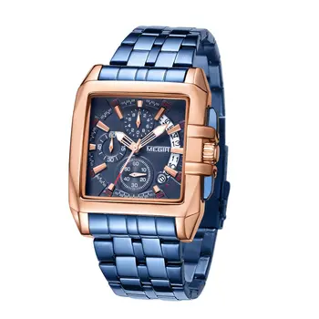 MEGIR Original Luxury Men Watch Stainless Steel Mens Quartz Wrist Watches Business Big Dial Wristwatches Relogio Masculino 2018
