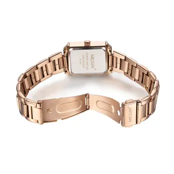 MEGIR White Women's Watches Top Brand Luxury Waterproof Woman Watch Bracelet Fashion Stainless Steel Band Wrist Watch for Women