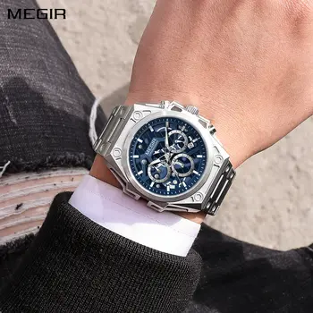 MEGIR Men's Watches Waterproof Sports Wristwatches Quartz Watch Chronograph Luminous Male Clock Calendar Relogio Masculino