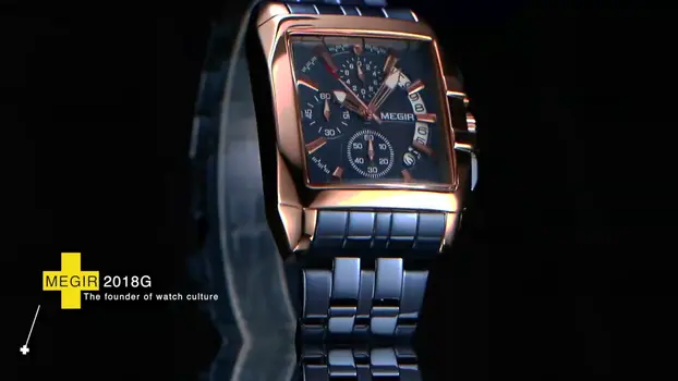 MEGIR Original Luxury Men Watch Stainless Steel Mens Quartz Wrist Watches Business Big Dial Wristwatches Relogio Masculino 2018