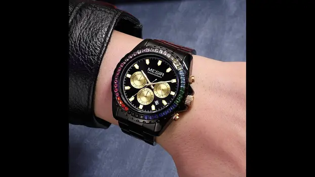 MEGIR Men Watches Brand Luxury Military Wristwatch Waterproof Steel Strap Quartz Chronograph Date Clock Male Relogio Masculino