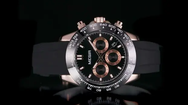 MEGIR Sports Mens Watches Top Brand Men Luxury Military Quartz Watch Silicone Luminous Chronograph Man Clock Wrist Watch 8104